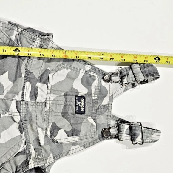 OshKosh B’gosh Camo Shortall Overalls 4T Gray Adjustable Straps Cargo Pockets - Picture 6 of 6